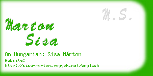 marton sisa business card